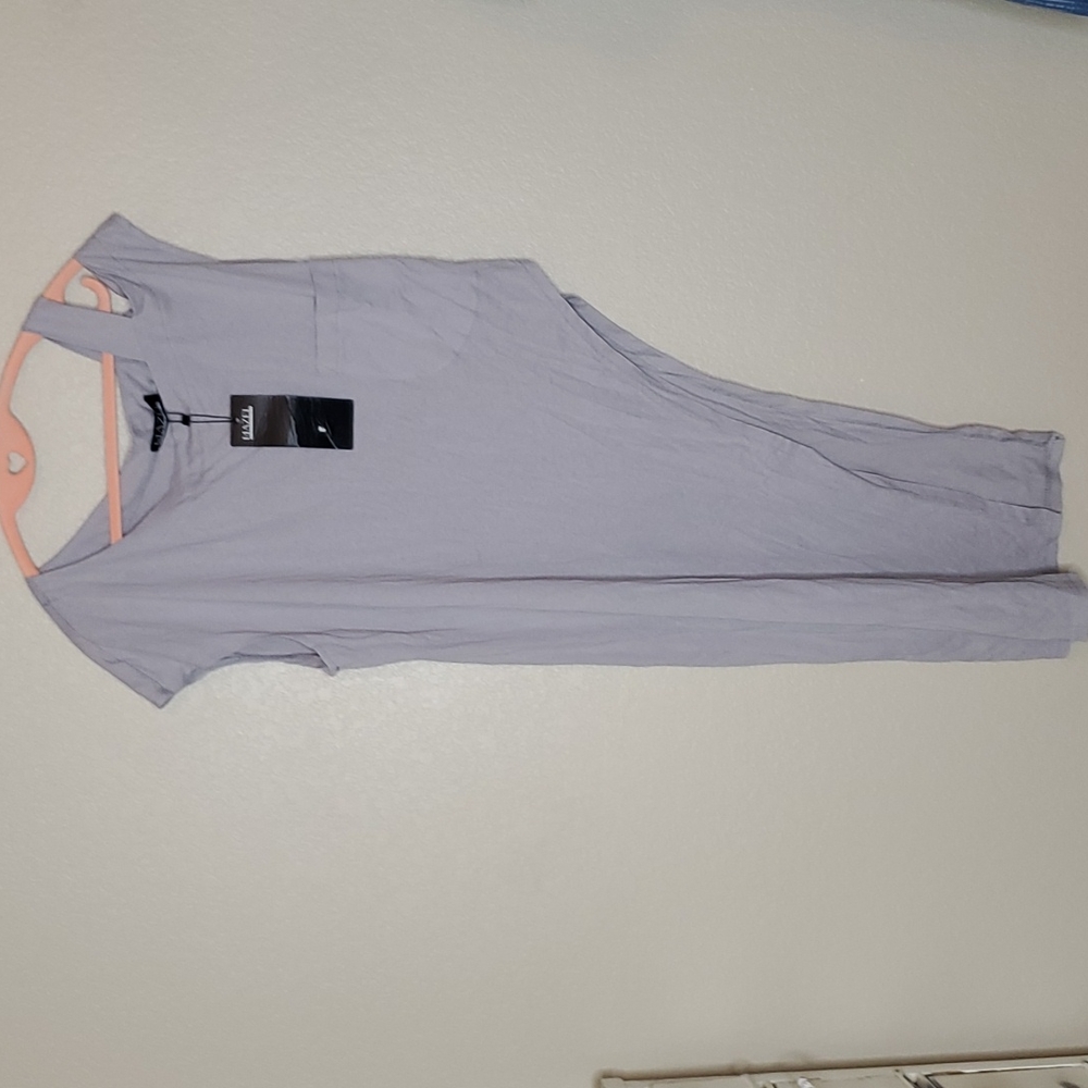 MAZEL NWT HI LOW GRAY CUT AWAY TEE